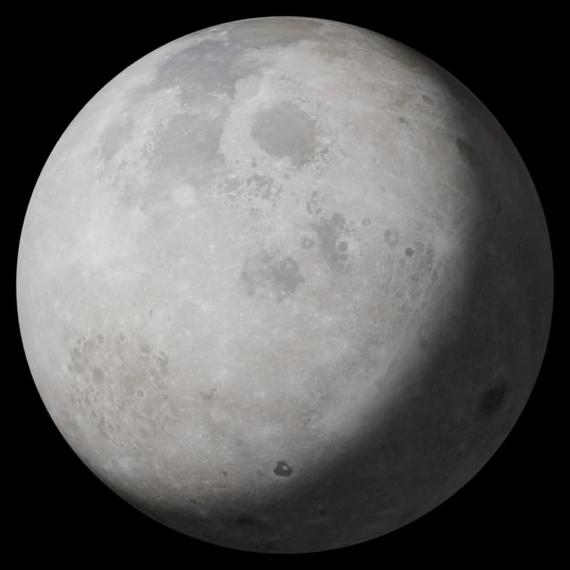 An illuminated Moon against space